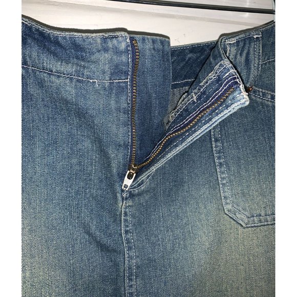 VTG Carolina Blues Sz 8 Denim Skort Skirt 90’s Y2K Bareback Zip Fly Cotton EUC - Picture 5 of 8